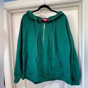 Lilly Pulitzer Suri Hoodie Women's Half Zip Green XXL